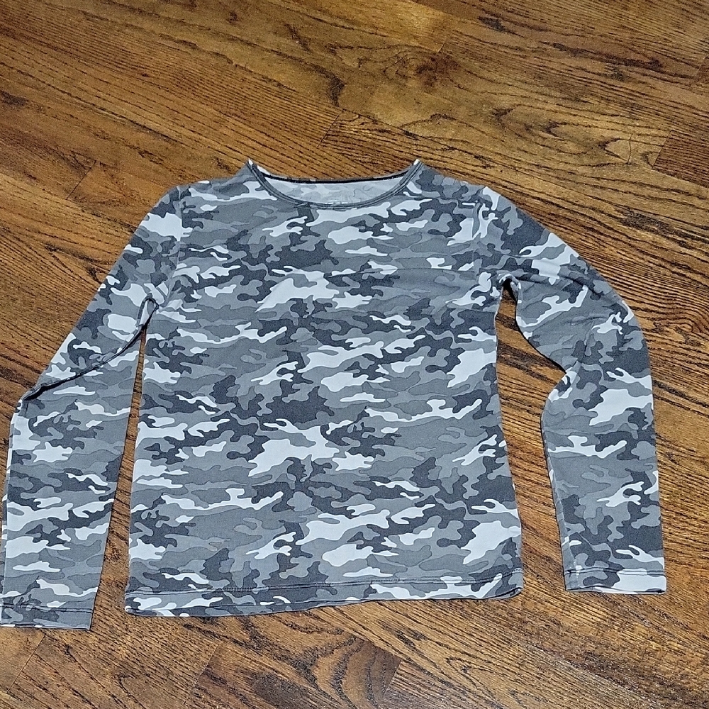 Gray Camouflage Long Sleeve Shirt